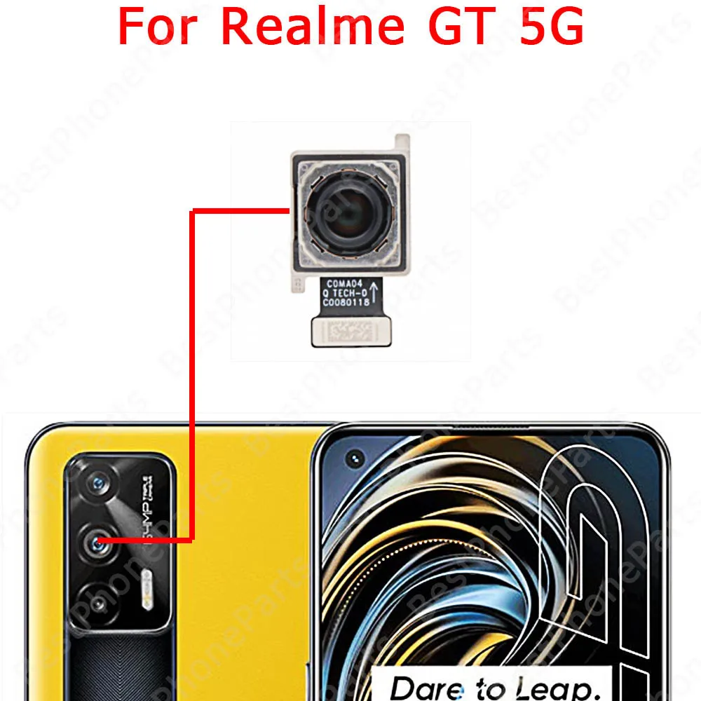 Selfie Big Rear Camera For Realme GT 5G Master GT2 2 Pro Back View Front Facing Camera Module Replacement Spare Parts