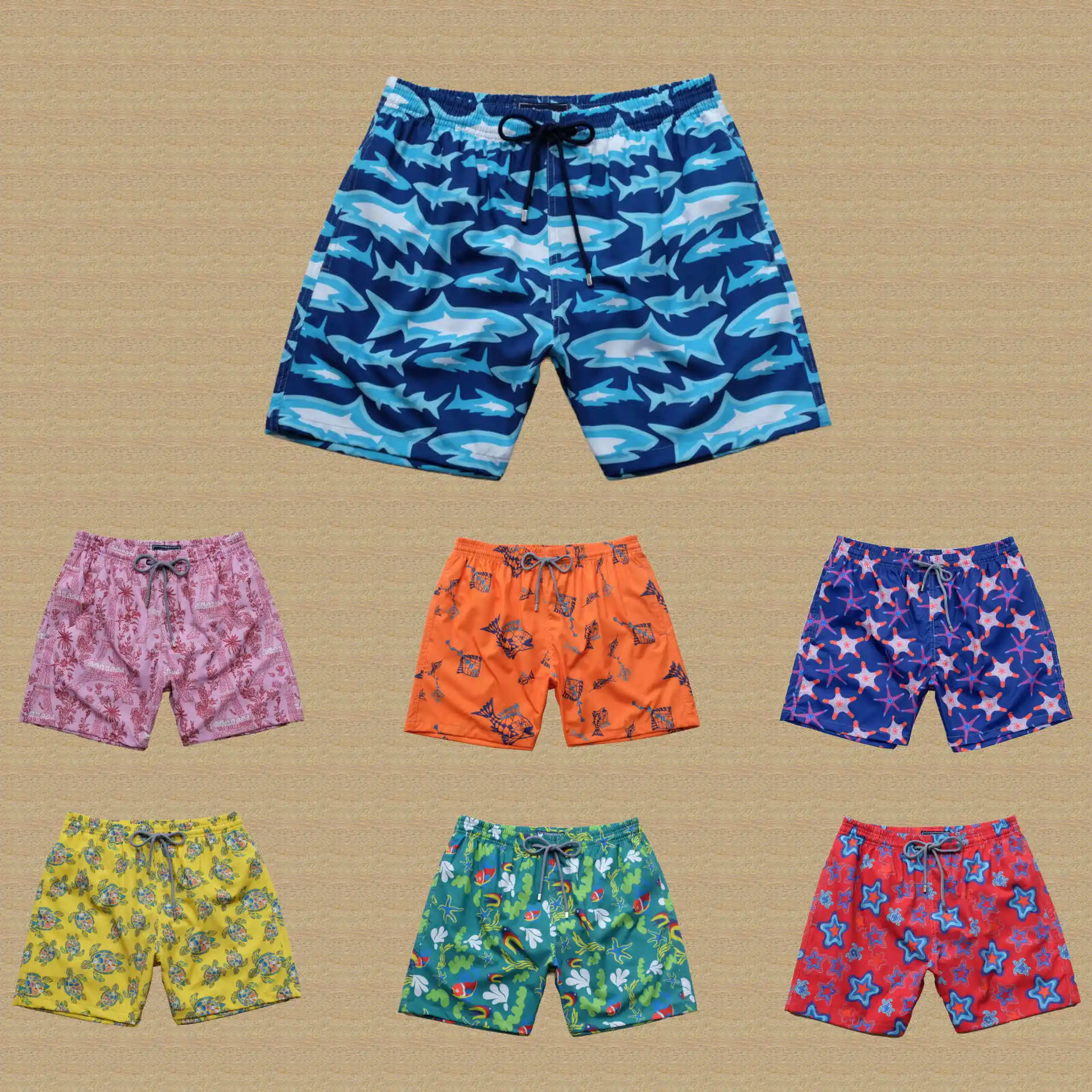 Turtle Summer Men\'S  Beach Trunks Shorts Surfing Sports Quick Drying Loose Swimming Trunk For Men Bermudas Masculina Swimwear