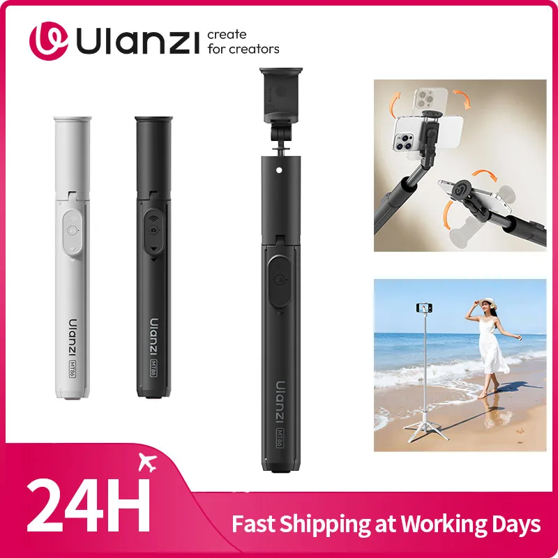 

Ulanzi MT86 Automatic Phone Tripod Portable Selfie Stick Ground Tripod for Smartphones with Hidden Phone Clip for Travel Vlog