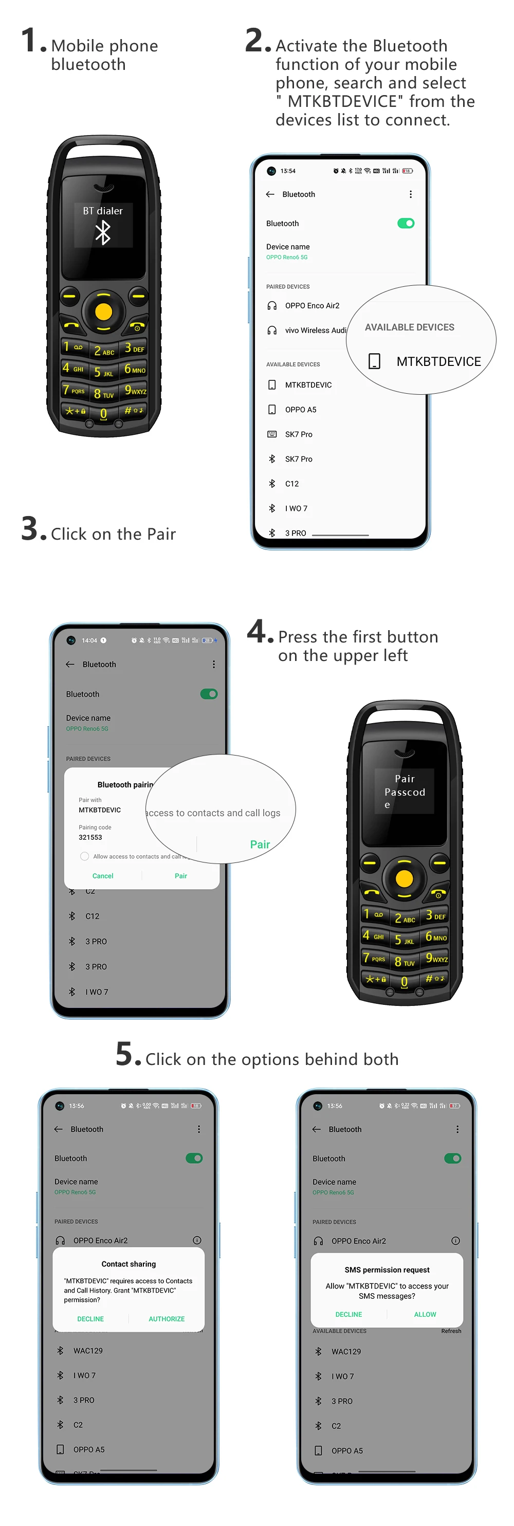 SERVO B25 Super Mini Smartphone 2G GSM Dual SIM Standby Magic Voice Auto Call Recording Alarm Clock Small Backup Mobile Phones