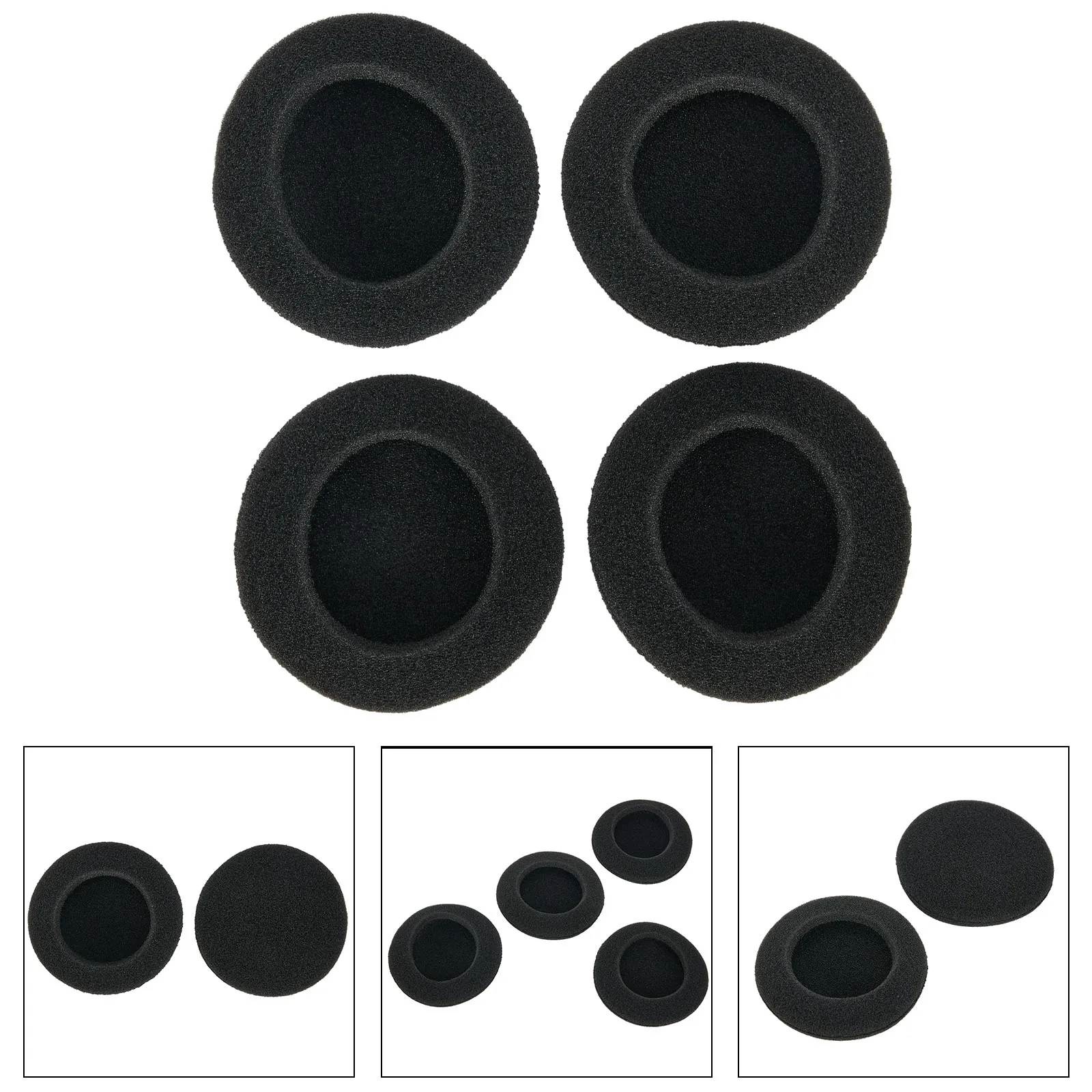 2 Pairs Thickened Foam Ear Pads For Headphones Sponge Replacement Cushions Covers Earphones Case 50mm