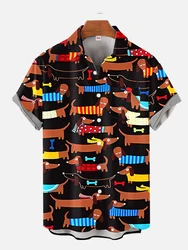 2024 Cute Cartoon Graphic 3D Prints Shirts For Men Fashion Hawaiian Shirt Beach Blouses Short Sleeve Vocation Lapel Shirt Boy