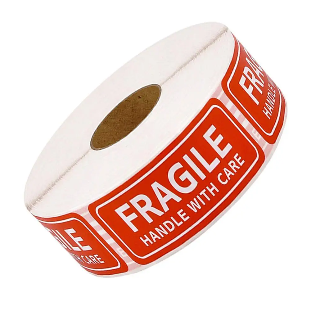 

500 Pcs Warning Label Stickers Fragile Handle Care Packaging Labels Shipping Packing Adhesive Cartons Drums