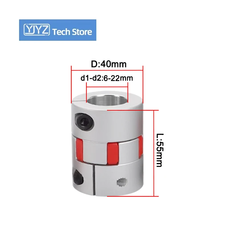 

XB сливовая эластичная муфта вала, гибкая D40L55, алюминиевая стандартная щелевая муфта, внутреннее отверстие 6/8/10/12/14/15/16/17/18/19/20/22 мм