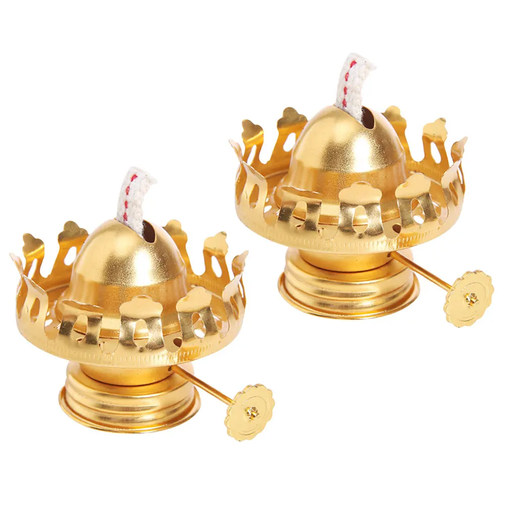 

2pcs Lotus Head Accessories Vintage Kerosene Lamps Fittings Zinc Alloy Regulator Oil Burners Wick Holder Retro Glass Lamp Head