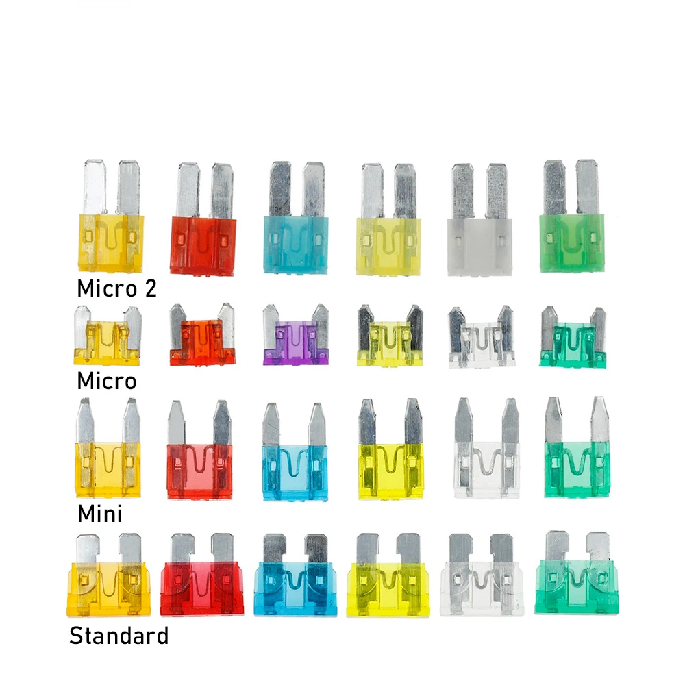 Fuses Standard Mini Micro 2 Car Fuse 2A 3A 5A 7.5A 10A 15A 20A 25A 30A 35A 40A Amp Clip Fuse Set for Car Truck Mini Small Medium