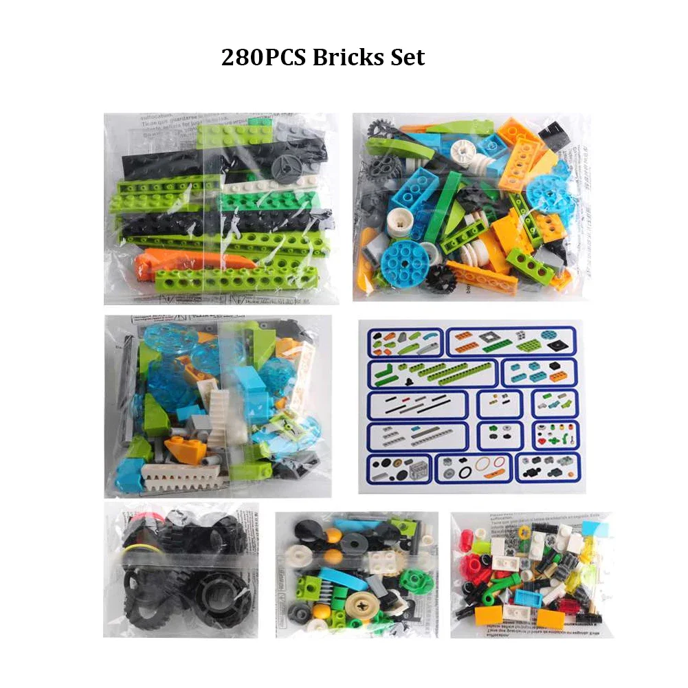 280 STKS DIY Programmering Robot Elektronische Bricks Hub Motor Kit Compatibele Bouwstenen Wij 2.0 45300 Educatief Robotic Doet Speelgoed