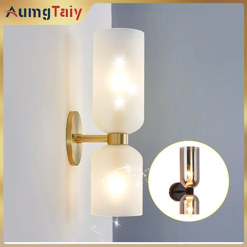 

Modern Wall Sconces Frosted Glass Lampshade Indoor LIghting Wall Lighting Fixture for Bedside Bedroom Doorway Corridor