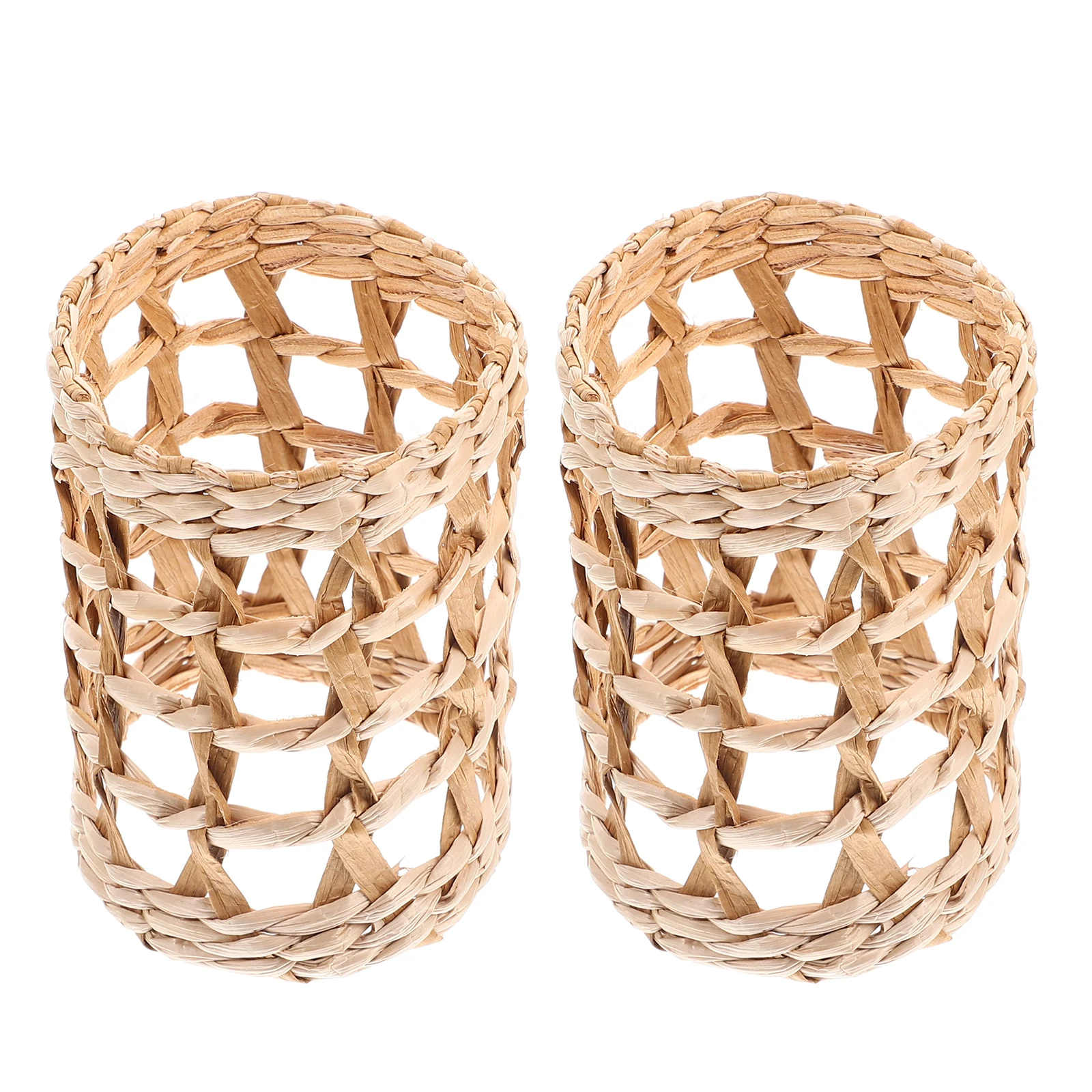

2Pcs Straw Woven Bottle Cover Creative Vase Decorative Home Craft Grass Water Dispenser Sleeve Protective Glass Cup Insulated