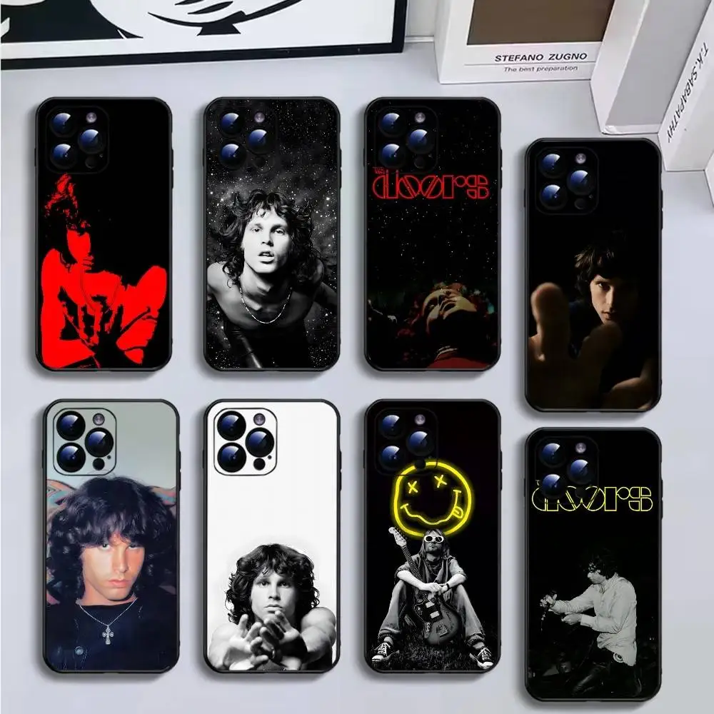 

The Doors Jim Morrison Phone Case For iPhone16,15,14,13,12,11 Plus,Pro Max,XS,X,XR,SE,Mini,8,7,Soft Black Cover