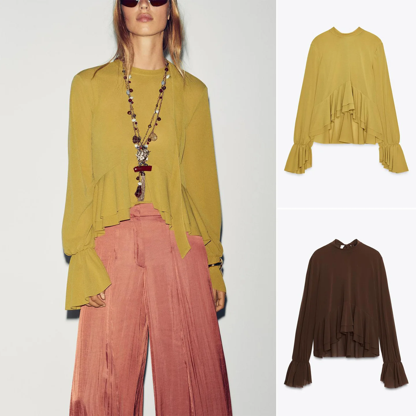 

Новинка осени 20%, женский длинный све с узлом irt Knot, круглый многослойный декоративный драпированный топ, приятный для кожи, дышащий