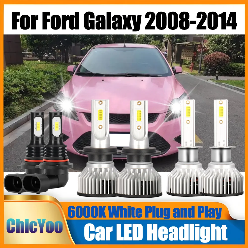 

H7 H1 Автомобильные светодиодные лампы для фар Canbus без ошибок 6000K Белые турбо-фара Plug and Play Светодиодные противотуманные фары для Ford Galaxy 2008-2014