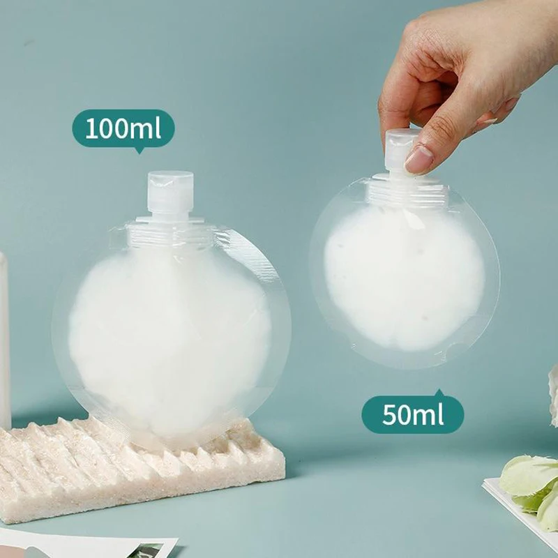 1/5/10Pcs Travel Portable Packaging Bag Cosmetic Shampoo Lotion Facial Cleanser Travel Storage Bag Lotion Nozzle Bag