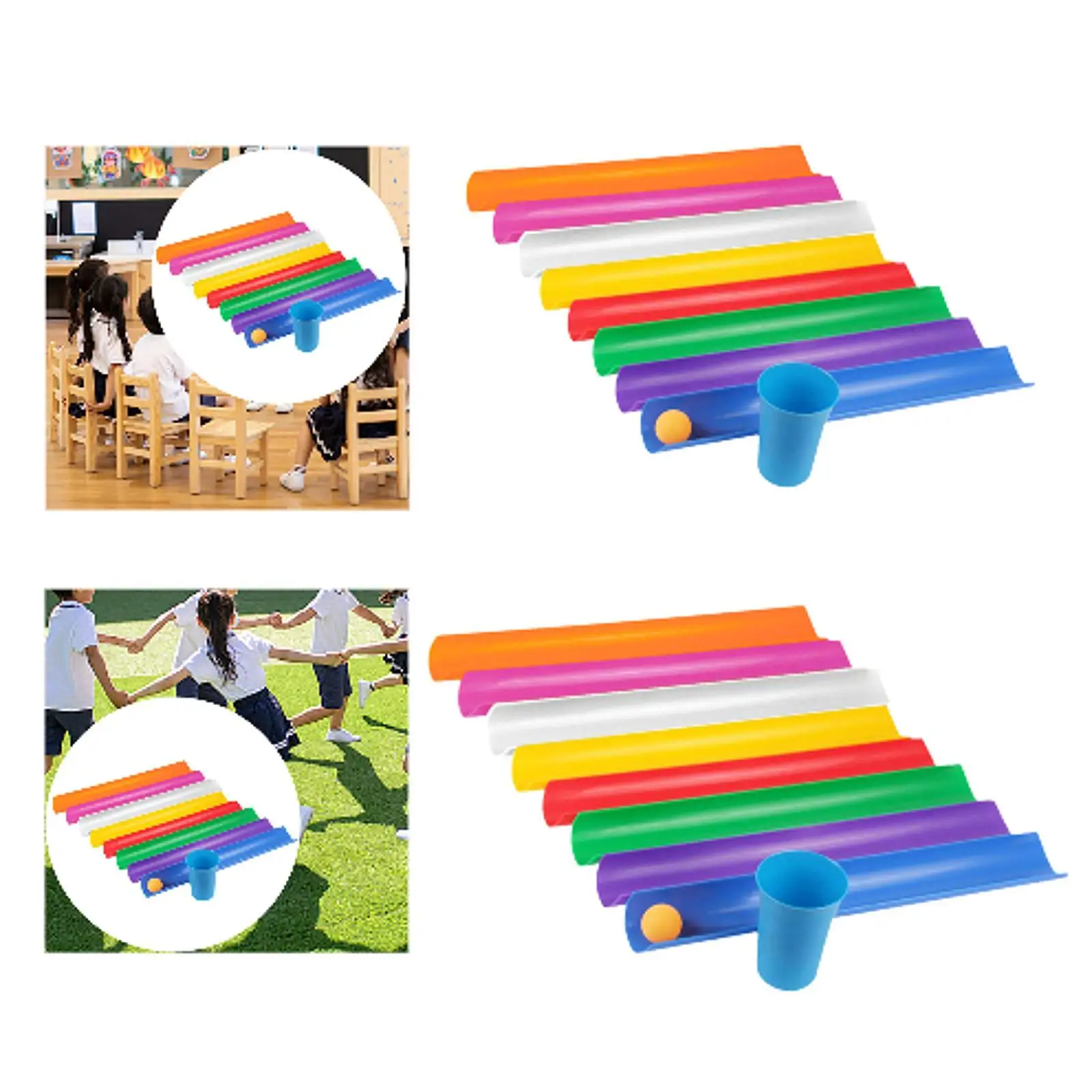 مجموعة تحدي خط الأنابيب متعددة الألوان للحفلات الخارجية مجموعة ألعاب خط الأنابيب للرياضات الخارجية للشباب والمراهقين والبالغين وحفلات أعياد الميلاد #3
