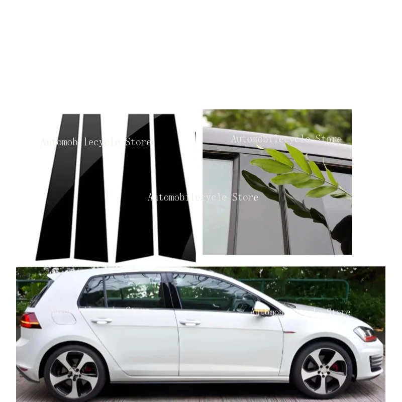 

Carbon Fiber Glossy Black Pillar Post For Volkswagen Golf 5 V MK5 2003 2004 2005-2009 4pcs Window Door Deal B C Cover Sticker
