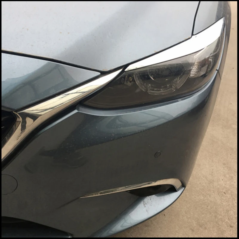 

Car Styling For Mazda 6 2016 2017 Atenza Headlight Eyebrow Decorative Cover Sticker Trim Headlamp Eyelid Auto Accsesories