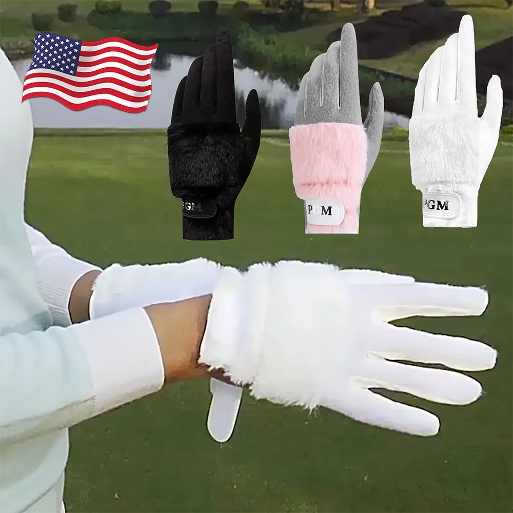 

Golf Gloves Plush Thickened Imitation Rabbit Fur Warm & Comfortable Non-Slip Gloves for Cold Weather Outdoor Golf Course Use