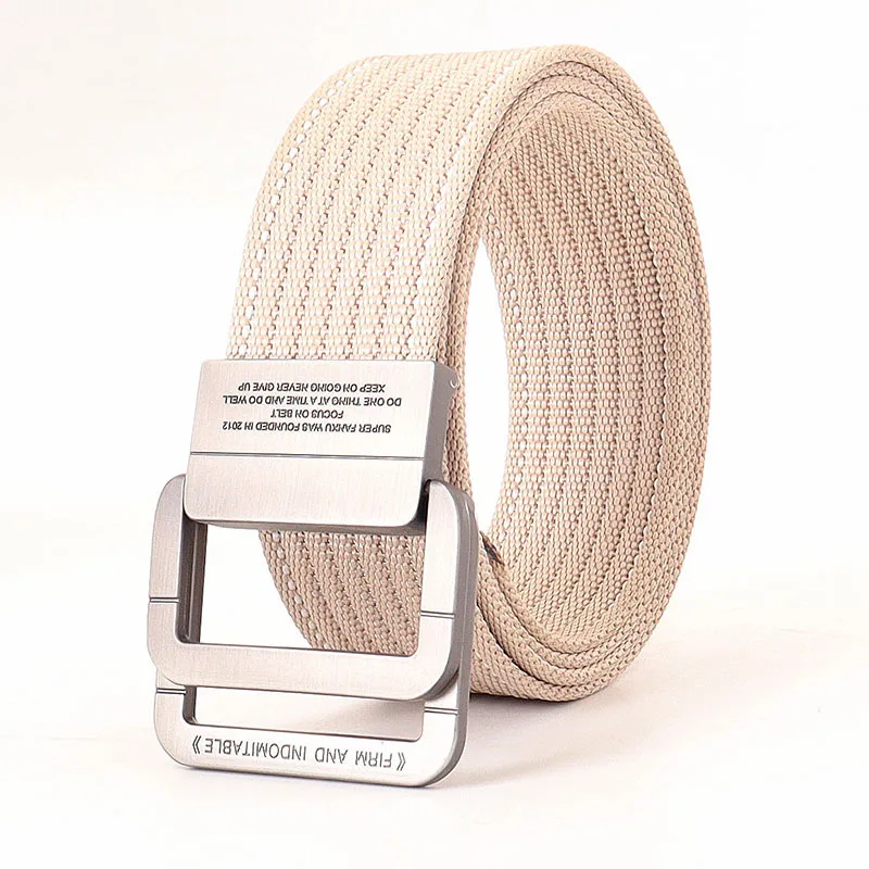Double Ring Buckle Polyester Webbing Belt Loop Smooth Woven Surface Elastic Polyester Material Neat Hemmed Fabric Boundary
