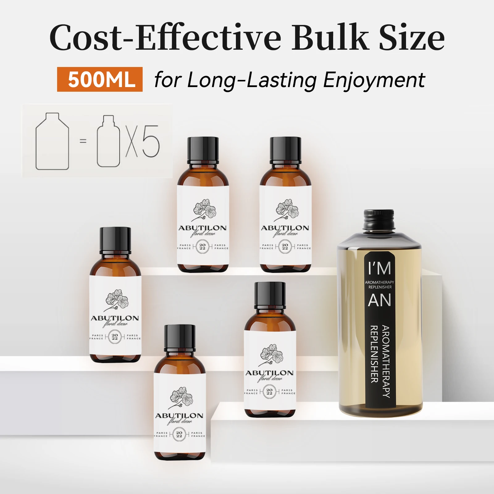 New 500ML Hilton-Style Flameless Aromatherapy Essential Oil Long-Lasting Hotel Quality Air Diffuser Supplement for Home Humidifier Office, bedroom, bathroom, kitchen fresh air