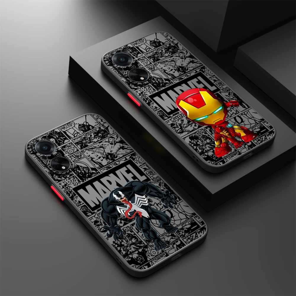 SpiderMan Deadpool Heroic Anime Frosted Translucent For OPPO X5 X3 A54S A5 A94 A16 A53S A57 A74 A72 A96 A98 A78 5G TPU