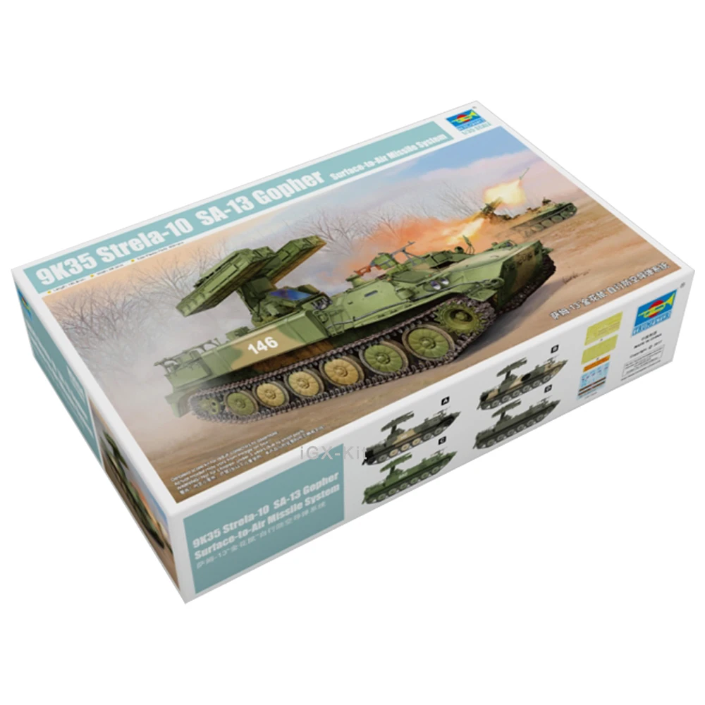 

Trumpeter 05554 1/35 Russian 9K35 Strela-10 SA-13 Gopher Missile System Military Toy Gift Handcraft Assembly Model Building Kit