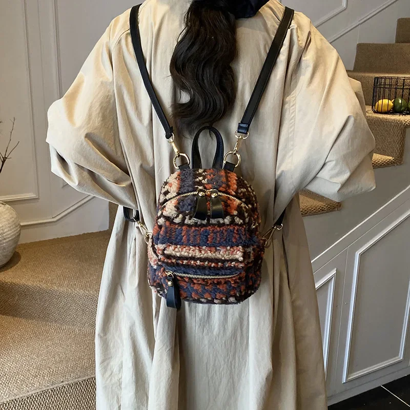 Women's Leopard Print Backpack Versatile Popular Small Backpack for All Seasons