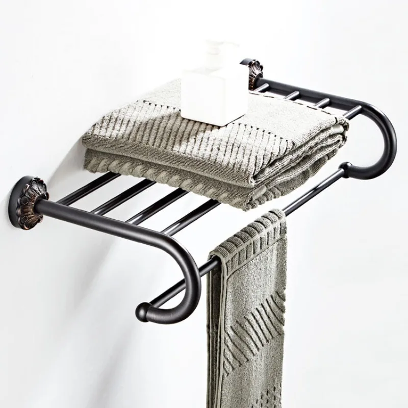 Brass Bath Towel Rack Black Bronze Brushed Towel Bar Bathroom Hardware wholesale Manufacturer