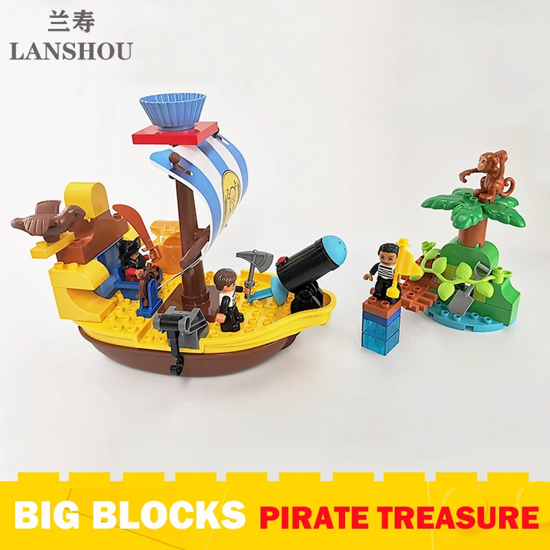 Big Size Building Blocks Family Yacht Boat Moc Construction Accessories Compatible Large Bricks DIY Assembly Toy for Children