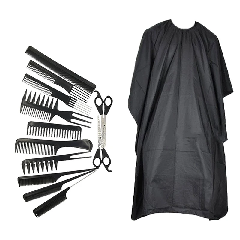 

【L】Мужской набор для укладки волос: расческа для бороды, парикмахерская шапка, набор для окрашивания волос с накидкой.