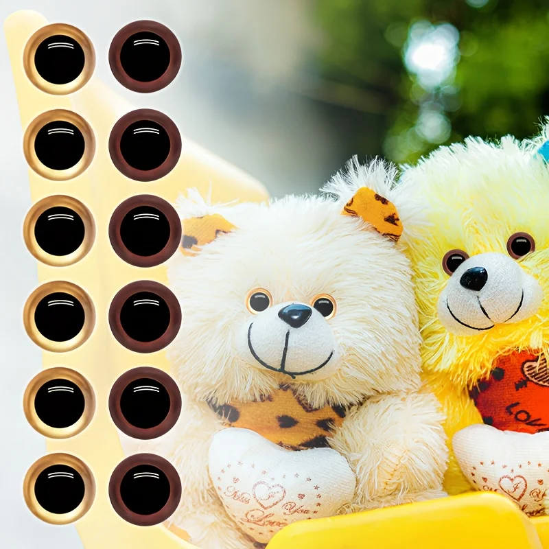

20-piece set of golden/brown safety eyes, doll eyes, Amigurumi doll DIY, very suitable for crochet