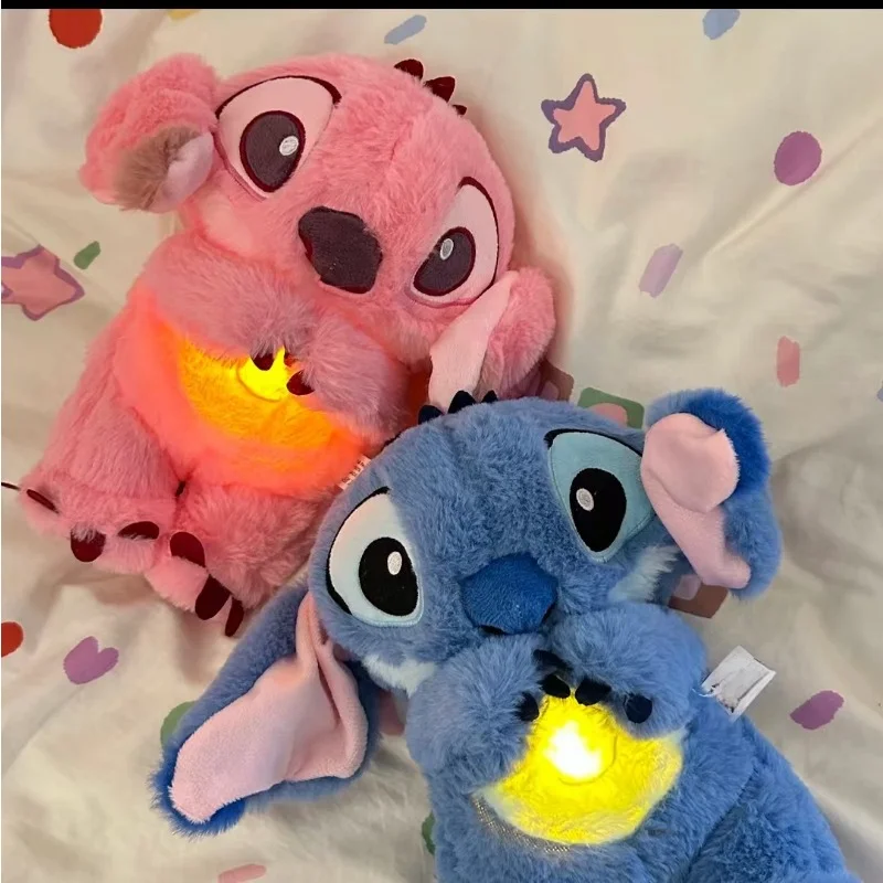 Disney Stitch creativo respirazione, illuminazione e suono giocattolo bambola lenitiva e addormentata cuscino per dormire per bambini regalo di