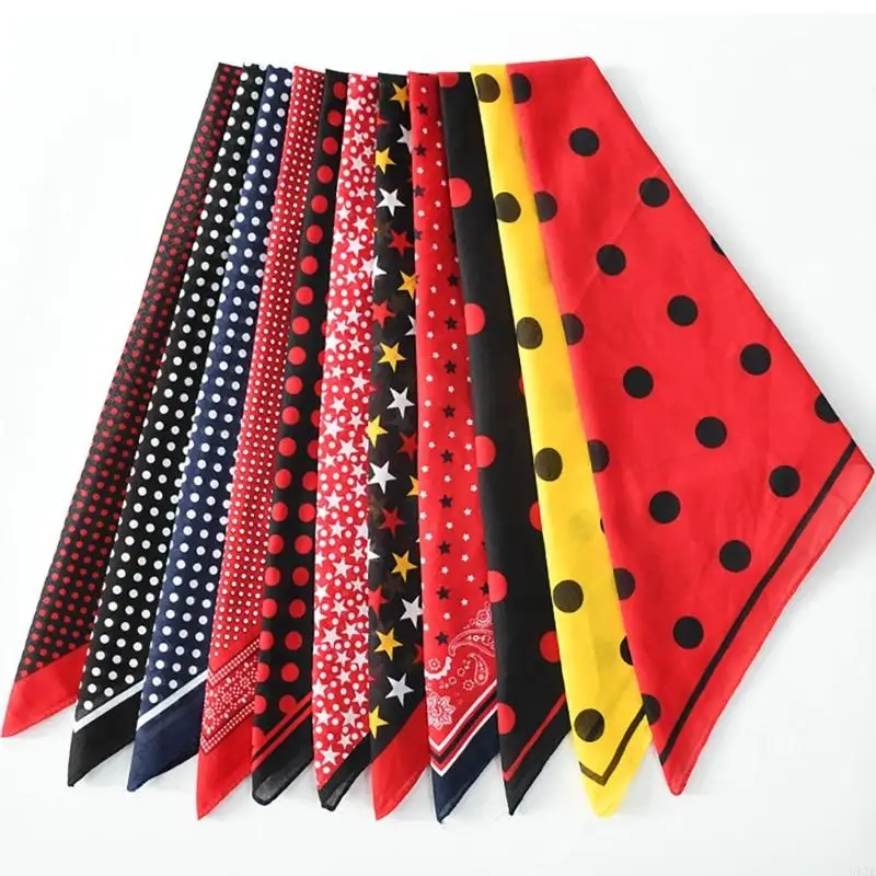 U13E Trendy Polkas Dot Head Wrap Square Schal Bandana für Radfahren Outdoor Laufen