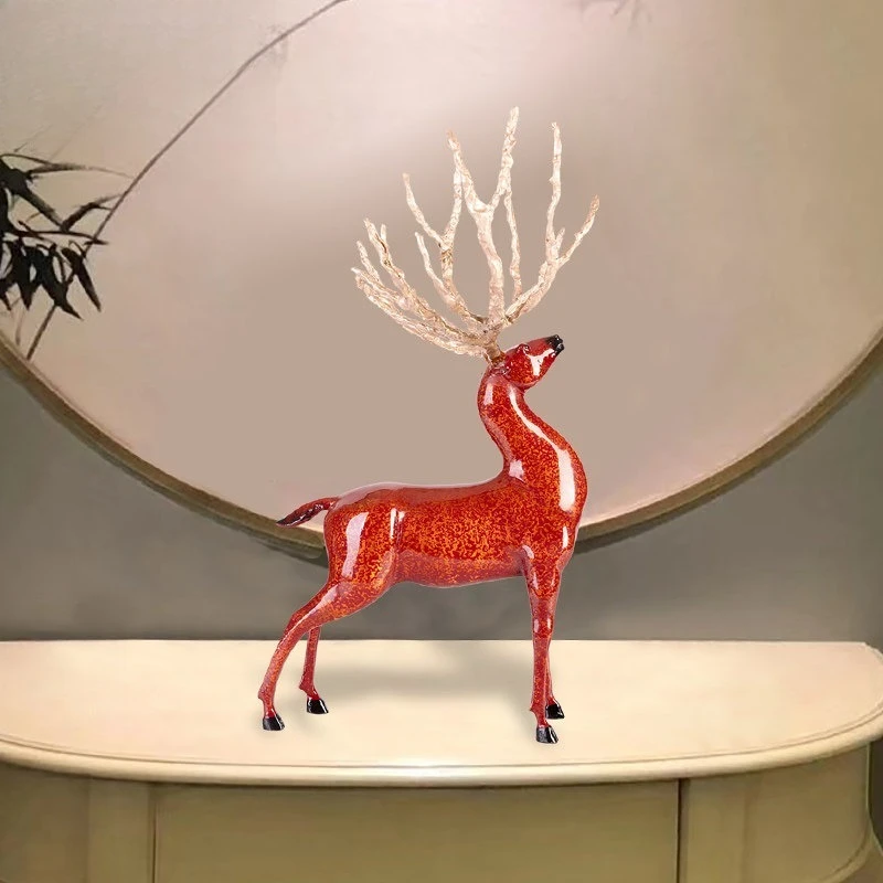 Bronze Deer Sculpture Limited Edition Fulu Ornament Advanced Good Luck Lucky Business Gift King