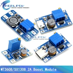 MT3608 DC-DC Adjustable Boost Module 2A Boost Plate Step Up Module Micro / Typr-C USB 2V-24V to 5V 9V 12V 28V SX1308