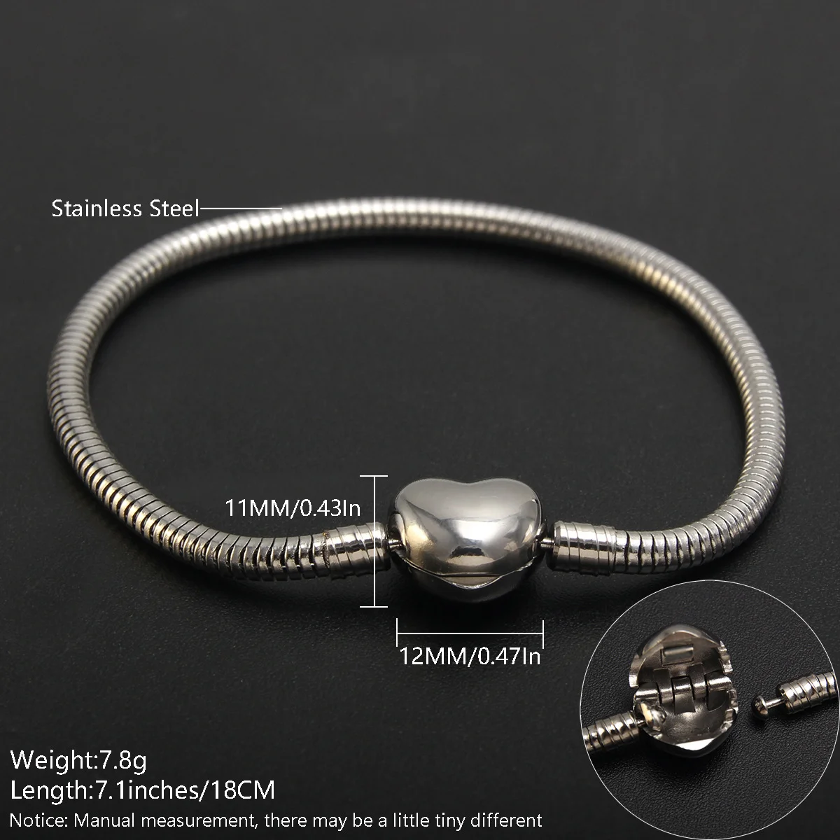 MHS.SUN هندسية تناسب الأصلي DIY قلادة أساور سحرية كلاسيكية الفولاذ المقاوم للصدأ اكسسوارات الإسورة مجوهرات للرجال النساء #3