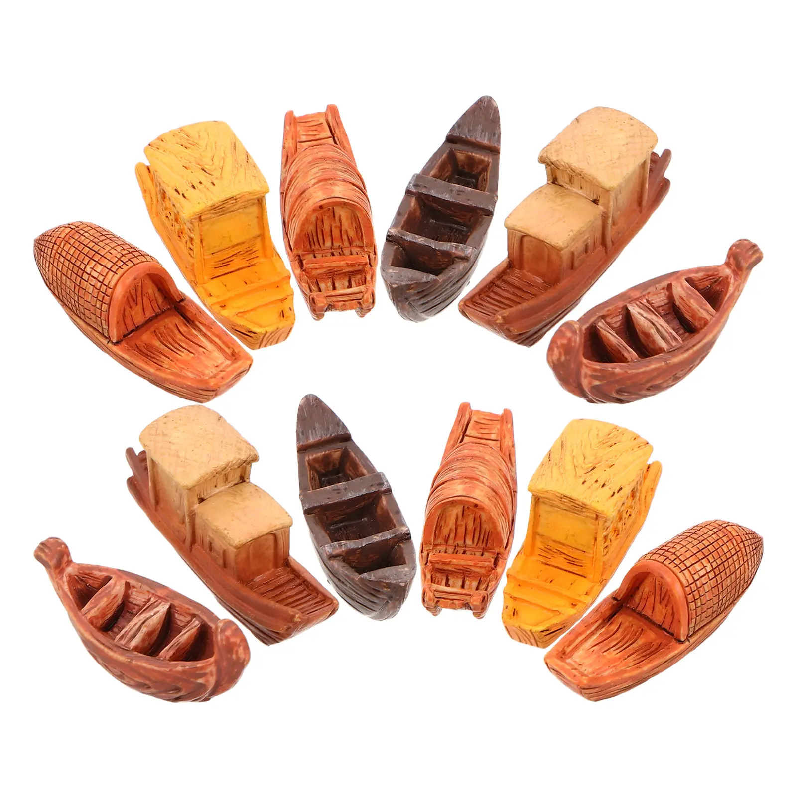 

30Pcs Miniature Boat Vintage Resin Fishing Ships Micro Landscape Fairy Garden Ocean Beach Decoration Accessories for DIY