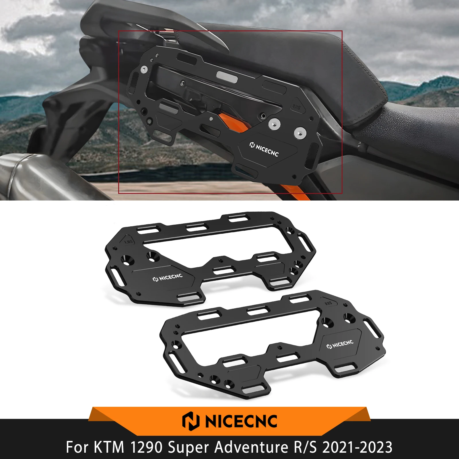 

For KTM 1290 Super Adventure R /S 2021-2023 NICECNC Side Luggage Rack Carrier Bracket Packs Mount 1290 Super Adventure R S 2022