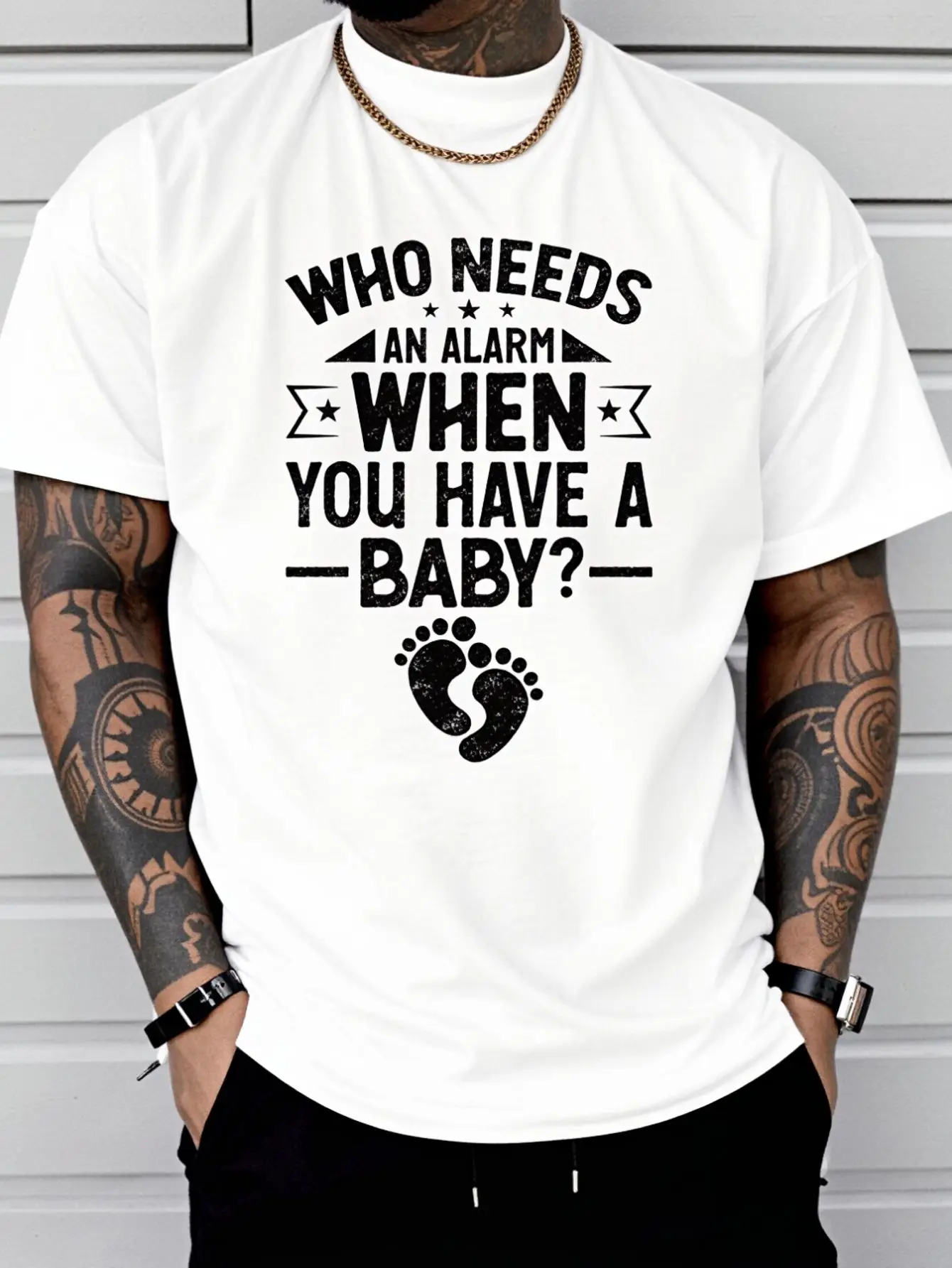 New Parents Struggle Chaos Family Parenting Parenthood Joke T-Shirt Print T-Shirt Casual Crew Neck Short Sleeve Comfort Tee Top For Spring & Summer Men's Clothing Vintage Shirts Graphic Tees Men Camisas Para Hombre Funny Shirts Printed & Shipped In USA