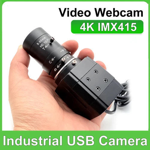 HD CS 5-50mm lente Varifocal Industrial 30fps 4K 8MP CCD IMX415 USB Webcam 2K 4MP F5253 PC Video cámara Usb UVC OTG enseñanza en vivo
