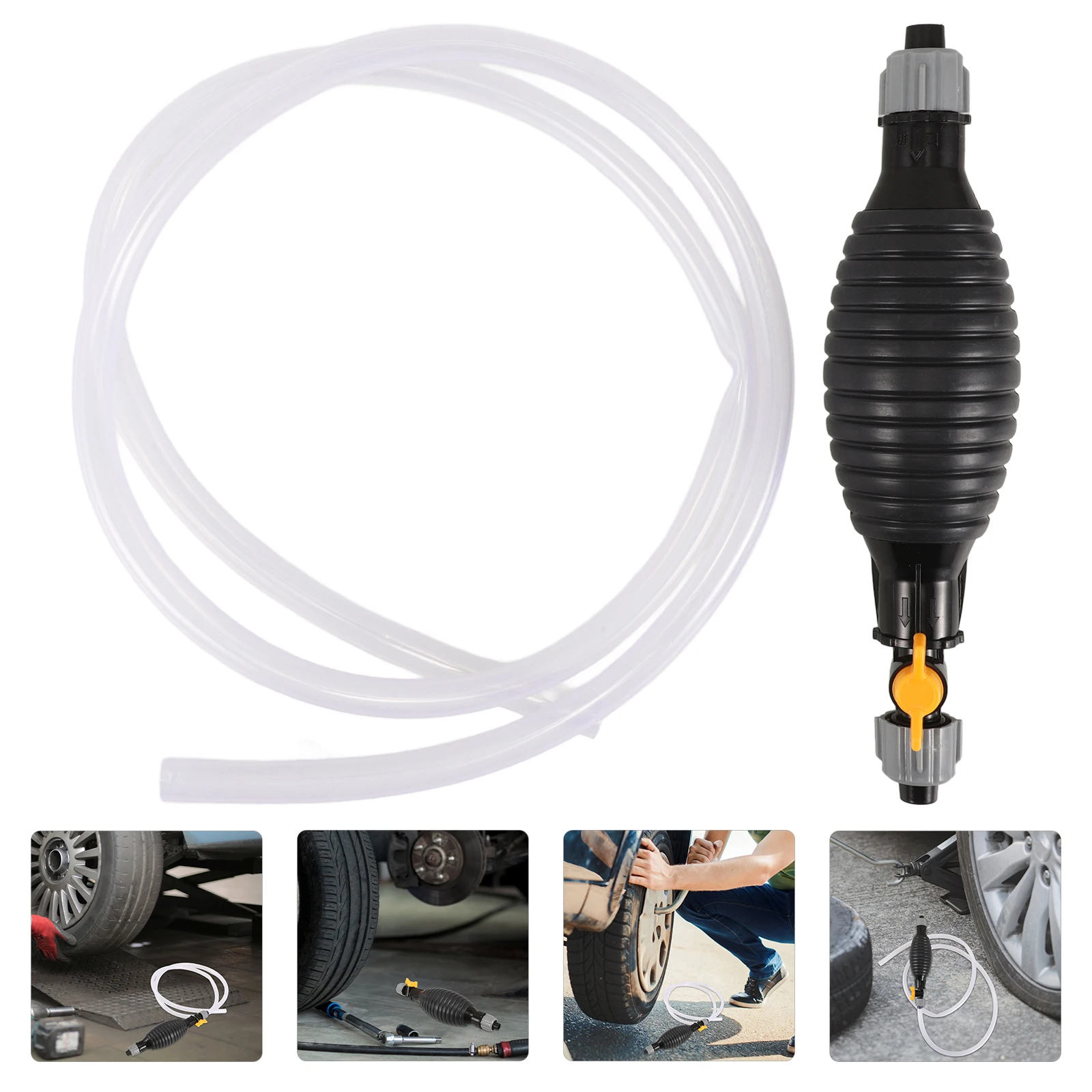 

1 Set Manual Gas Siphon Pump For Water Oil Transfer Hand Operated Fluid Extractor Self Priming Pvc Compact Design Fuel Siphon