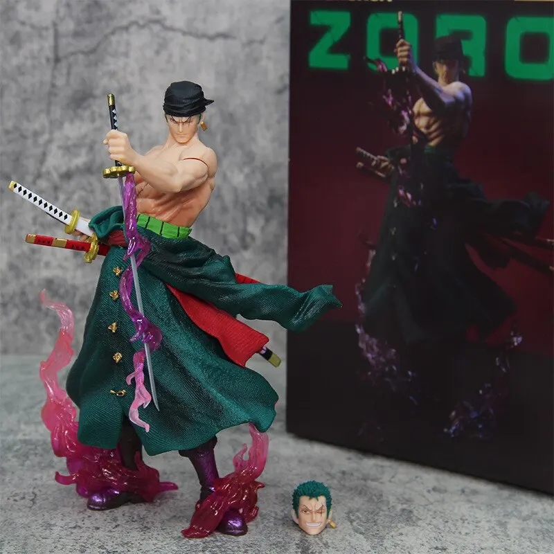24cm Starry Zoro Anime Actionfiguren Doppelköpfige Austauschbare PVC-Modellfiguren PC-Gehäuse Sammlerstücke Überraschungs-Fan-Geschenk