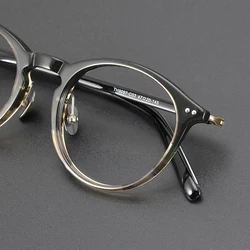 Brand Designer Round Acetate Glasses Frame Men Women Vintage Ultra-light Myopia Eyeglasses Prescription Eyewear Anti blue Lens