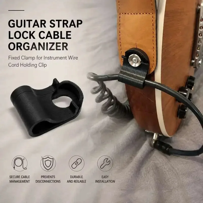 Guitar Strap Lock Wire Keeper Fixed Clamp Instrument Cable Cord Retaining Clip For Stage Performance Setup