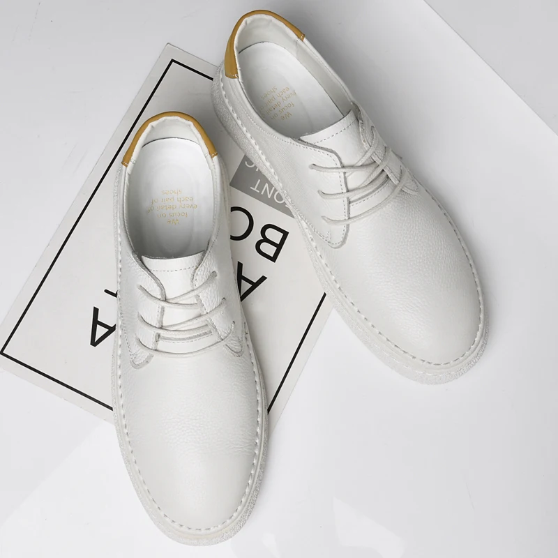 Hot Selling Men's Oxford Shoes in Europe America Simple Small White Shoes Business Shoes Men's Genuine Leather Casual Shoes