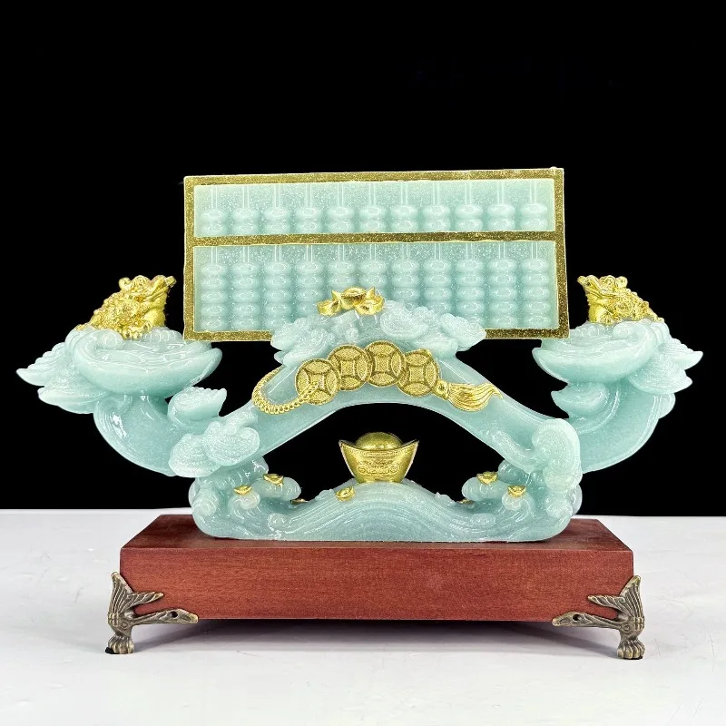 Jade lucky wishful thinking ornament living room entrance decoration office front desk Chinese handicrafts