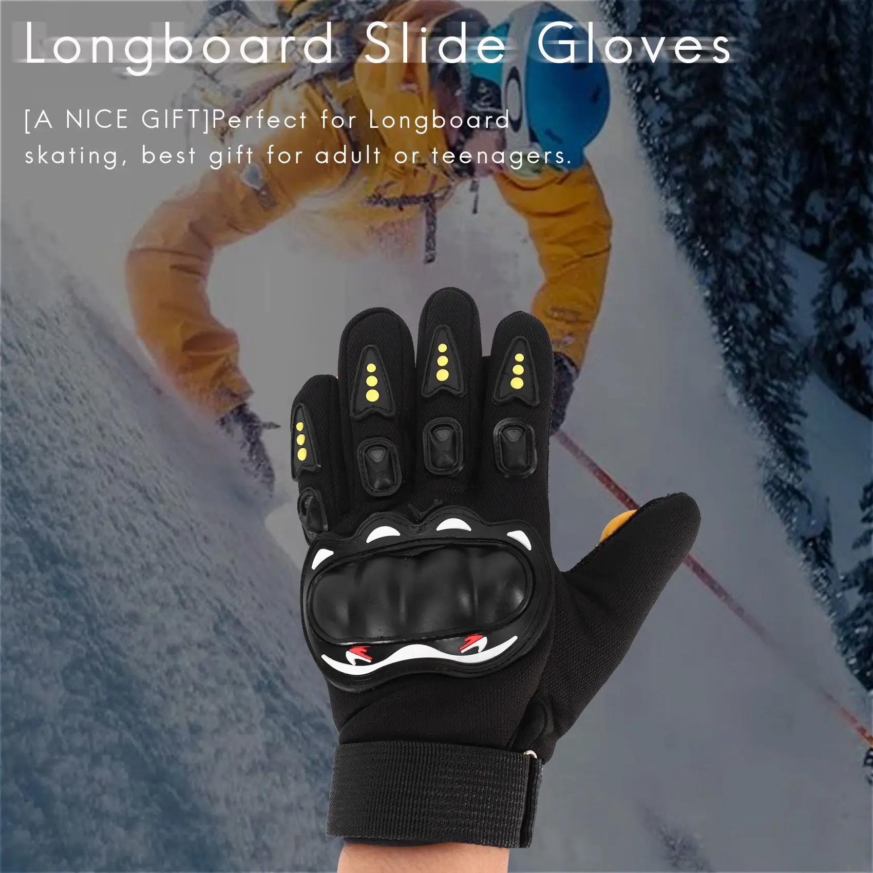 【STOCK】DIY Longboard Slide Gloves Skateboard Gloves Foam Protector Downhill Longboarding Skate Gloves with Slider Puck
