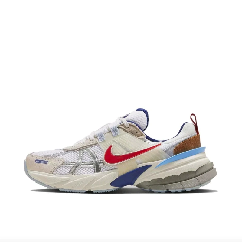 

Nike V2K Run Women's Running Shoes, Encapsulated, Durable, Fashionable, Low Cut Sneakers, White/Grey/Red