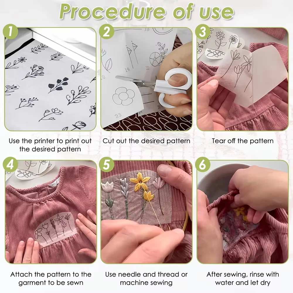 10/5Pcs Water Soluble Embroide - Embroidery Stabilizer Backing ulasan dan harga