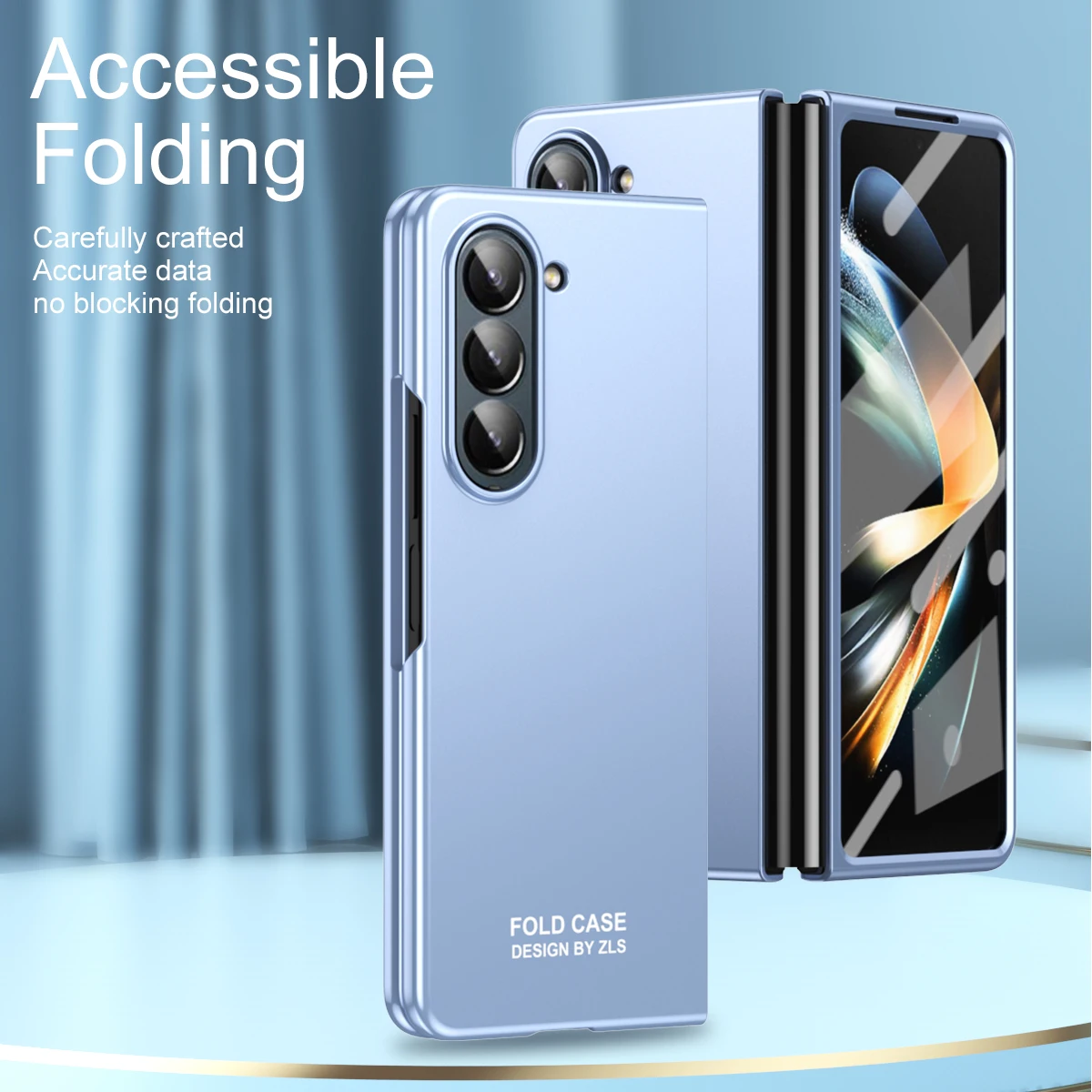 

Матовый складной защитный чехол с гальваническим покрытием для Samsung Galaxy Z Fold 5, защитная пленка, встроенный противоударный чехол для телефона