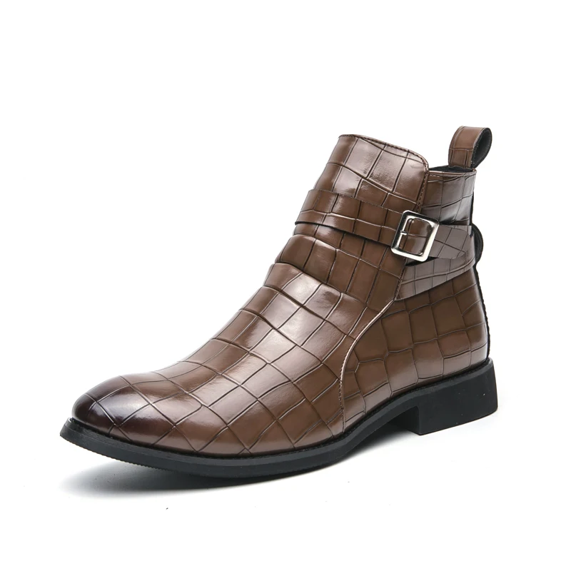 

Fashion breathable men's shoes non-slip high-top formal leather shoes Business casual buckle designer new men's leather shoes